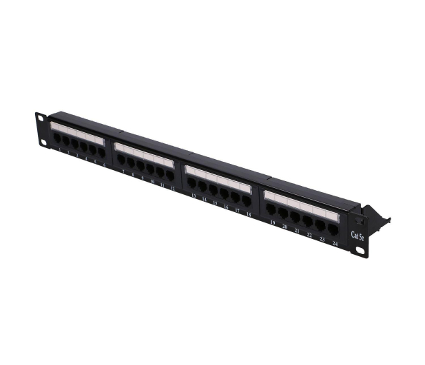 ExtraLink  Patchpanel 24p 19" 1U UTP 5e półka (czarna) - 1323247 - zdjęcie